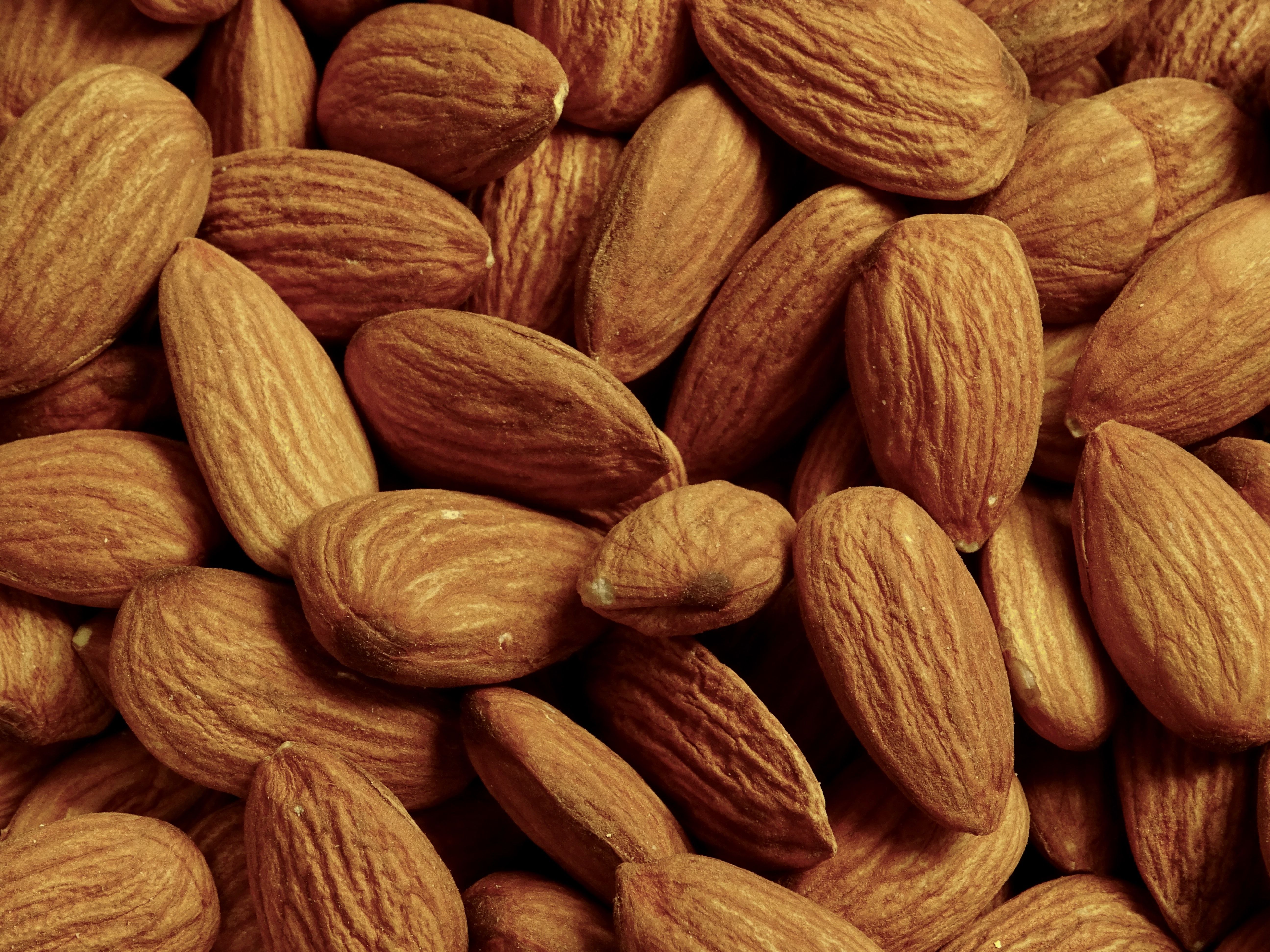 Countless raw almonds